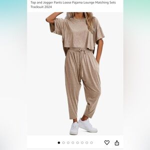 NWT 2 Piece Matching Lounge Set Light Brown